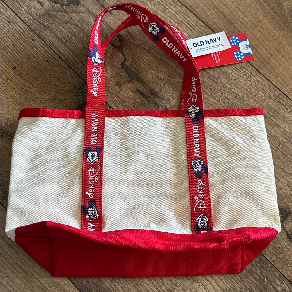 Old Navy x Disney Mickey Canvas Mini Tote - Cream & Red - Picture 4 of 4